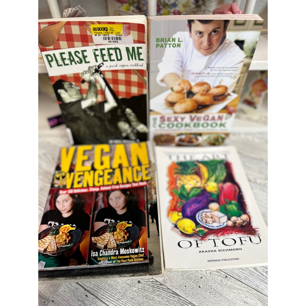 Vegan Cookbook Lot 4 Books Plant Based Punk Rock Sexy Vegan Vengeance